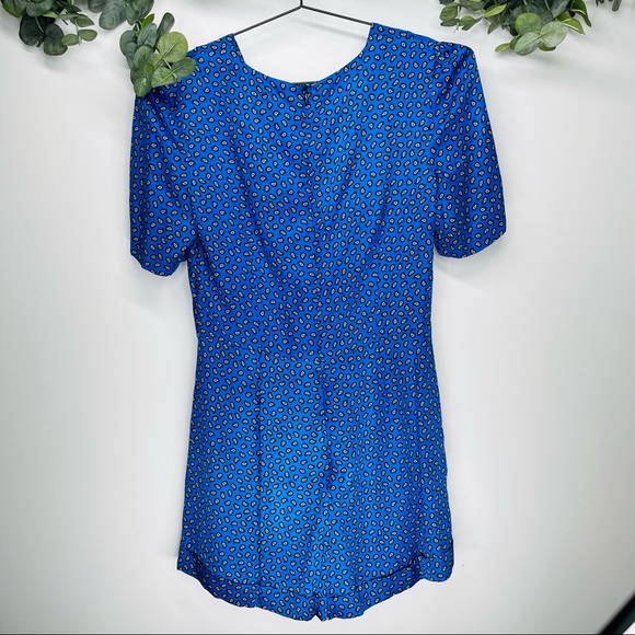 NWT Maje - Ilona Leopard Print Satin Playsuit Romper 36/4 - Picture 4 of 15